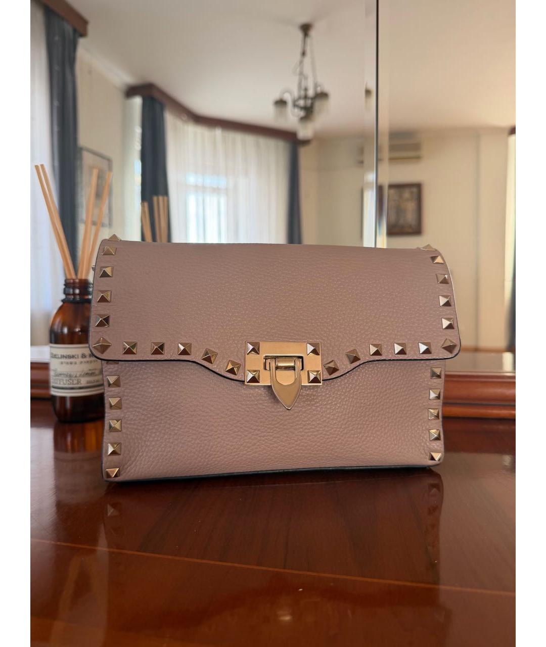VALENTINO Розовая кожаная сумка через плечо, фото 8
