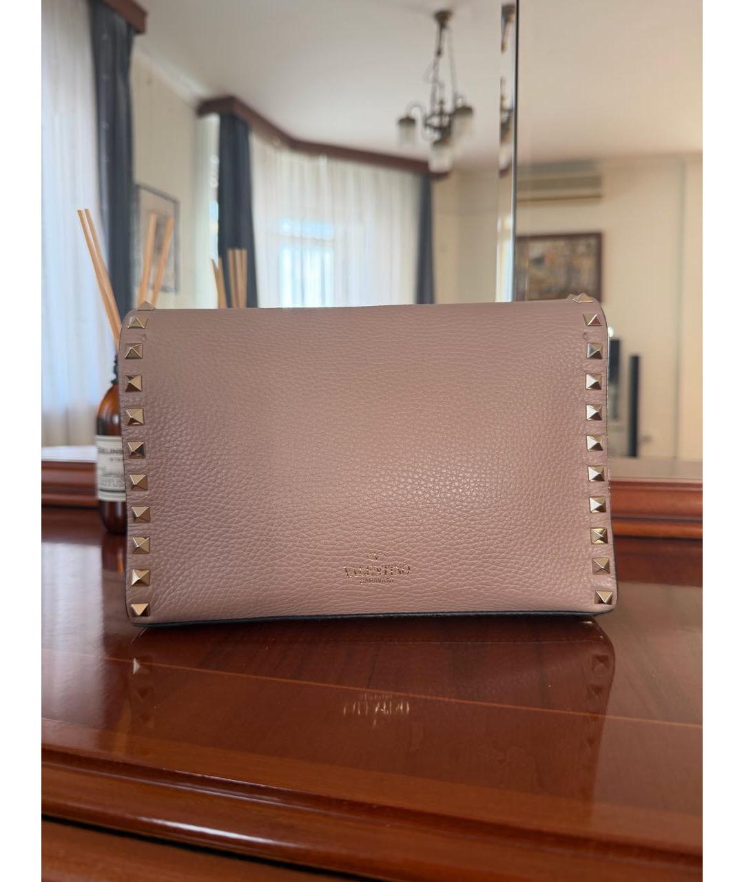 VALENTINO Розовая кожаная сумка через плечо, фото 3
