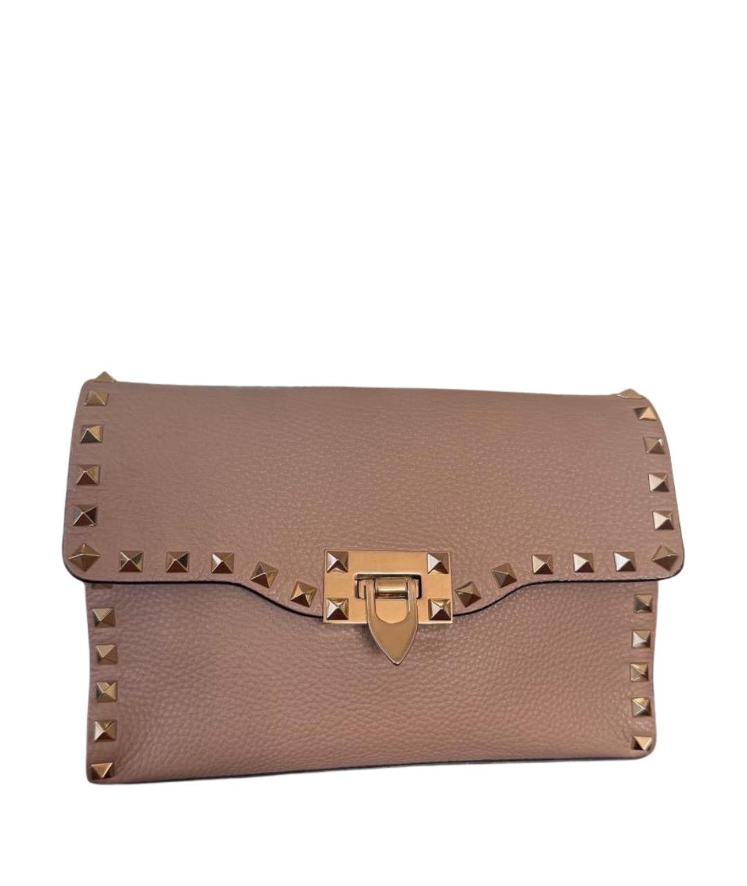 VALENTINO Розовая кожаная сумка через плечо, фото 1