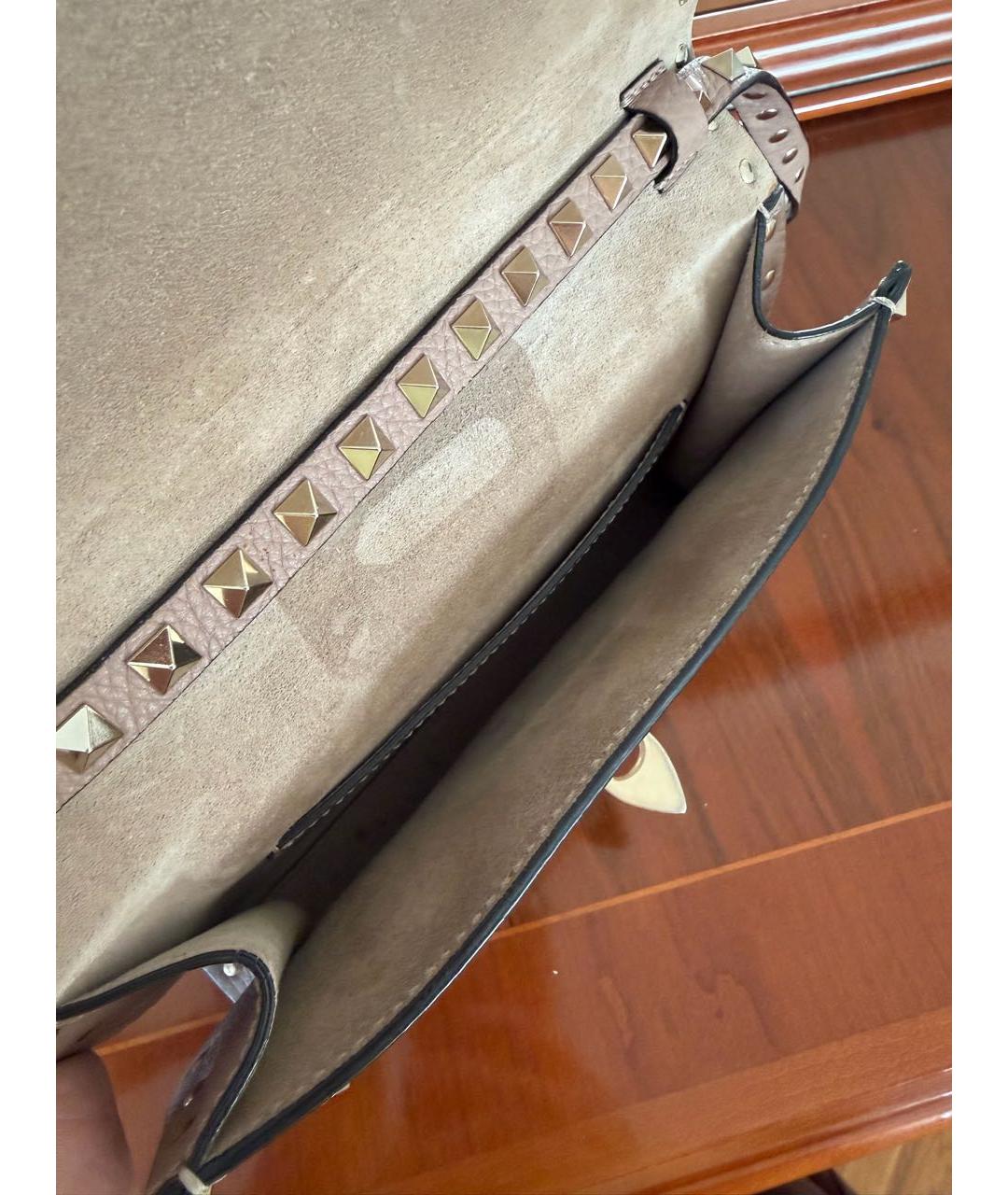 VALENTINO Розовая кожаная сумка через плечо, фото 4