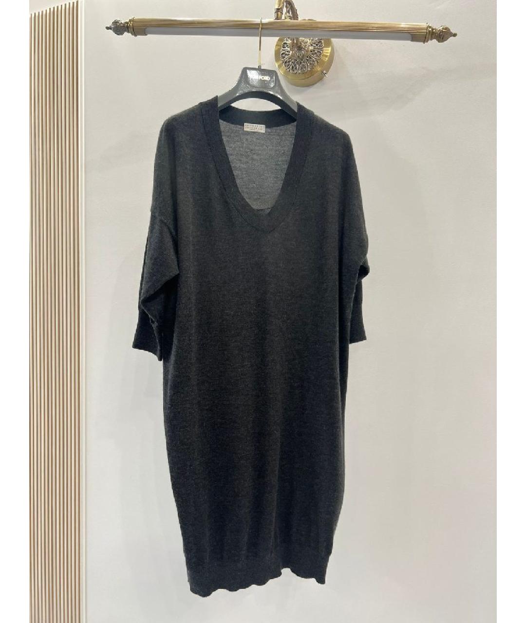 BRUNELLO CUCINELLI Антрацитовое повседневное платье, фото 8