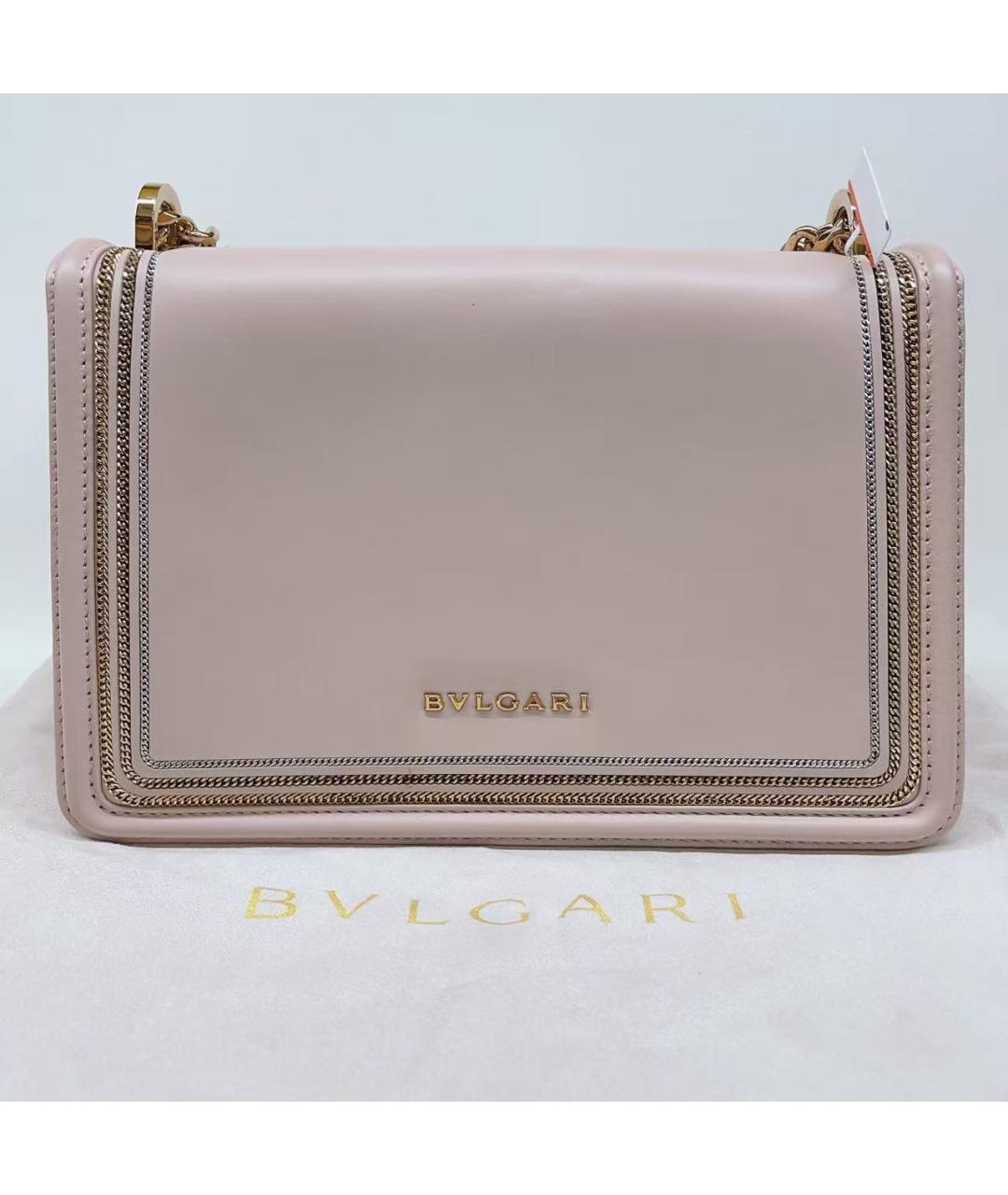 BVLGARI Розовая кожаная сумка через плечо, фото 3
