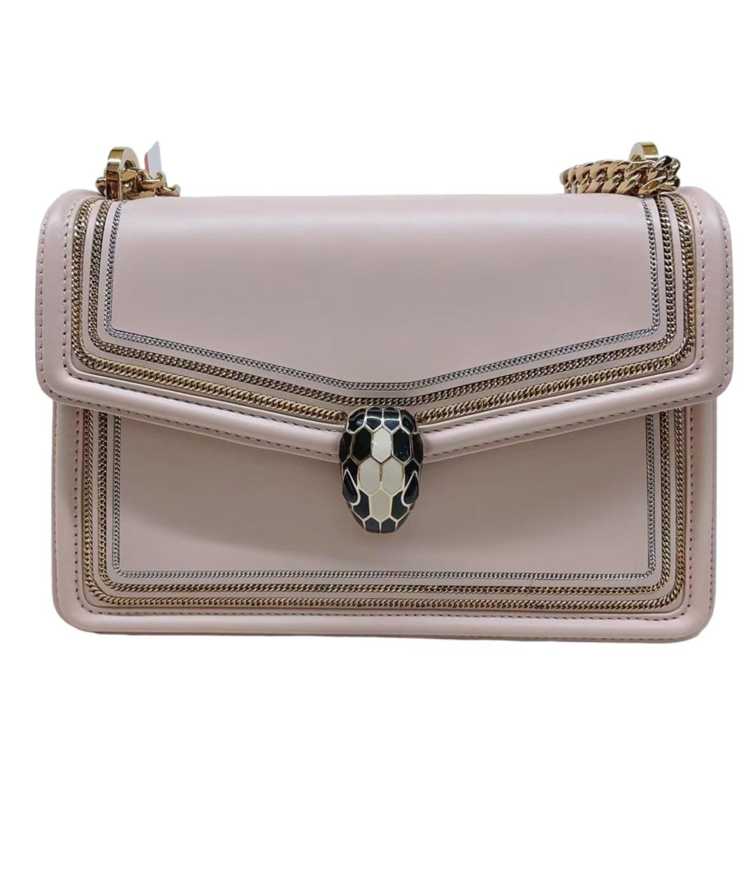 BVLGARI Розовая кожаная сумка через плечо, фото 1