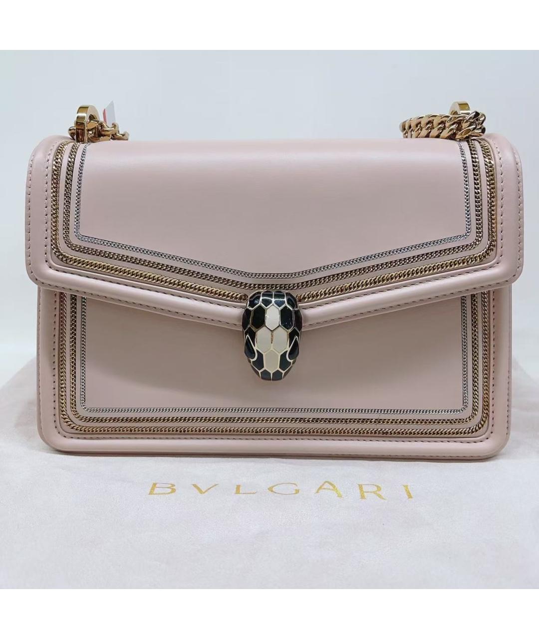 BVLGARI Розовая кожаная сумка через плечо, фото 2