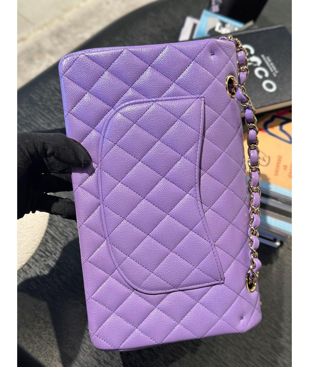 CHANEL Фиолетовая кожаная сумка через плечо, фото 4