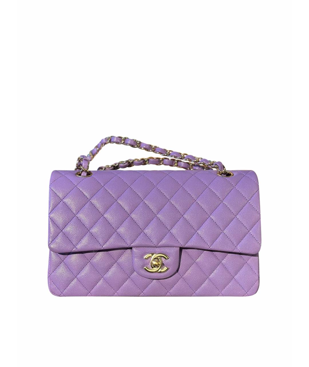 CHANEL Фиолетовая кожаная сумка через плечо, фото 1