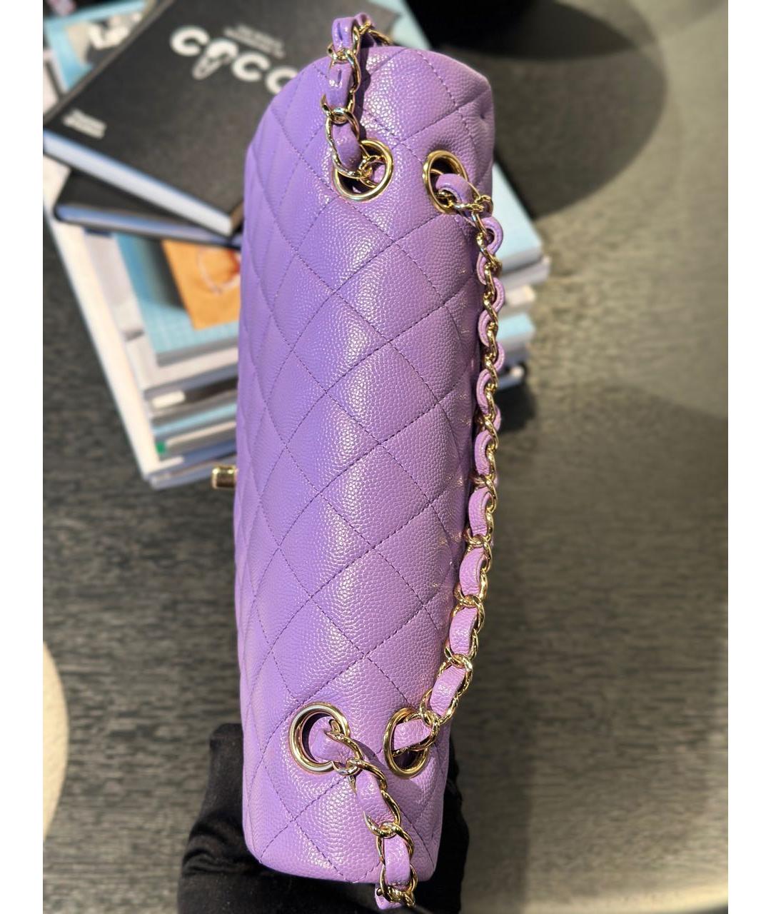 CHANEL Фиолетовая кожаная сумка через плечо, фото 6