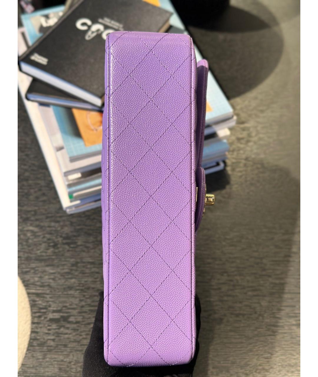 CHANEL Фиолетовая кожаная сумка через плечо, фото 5
