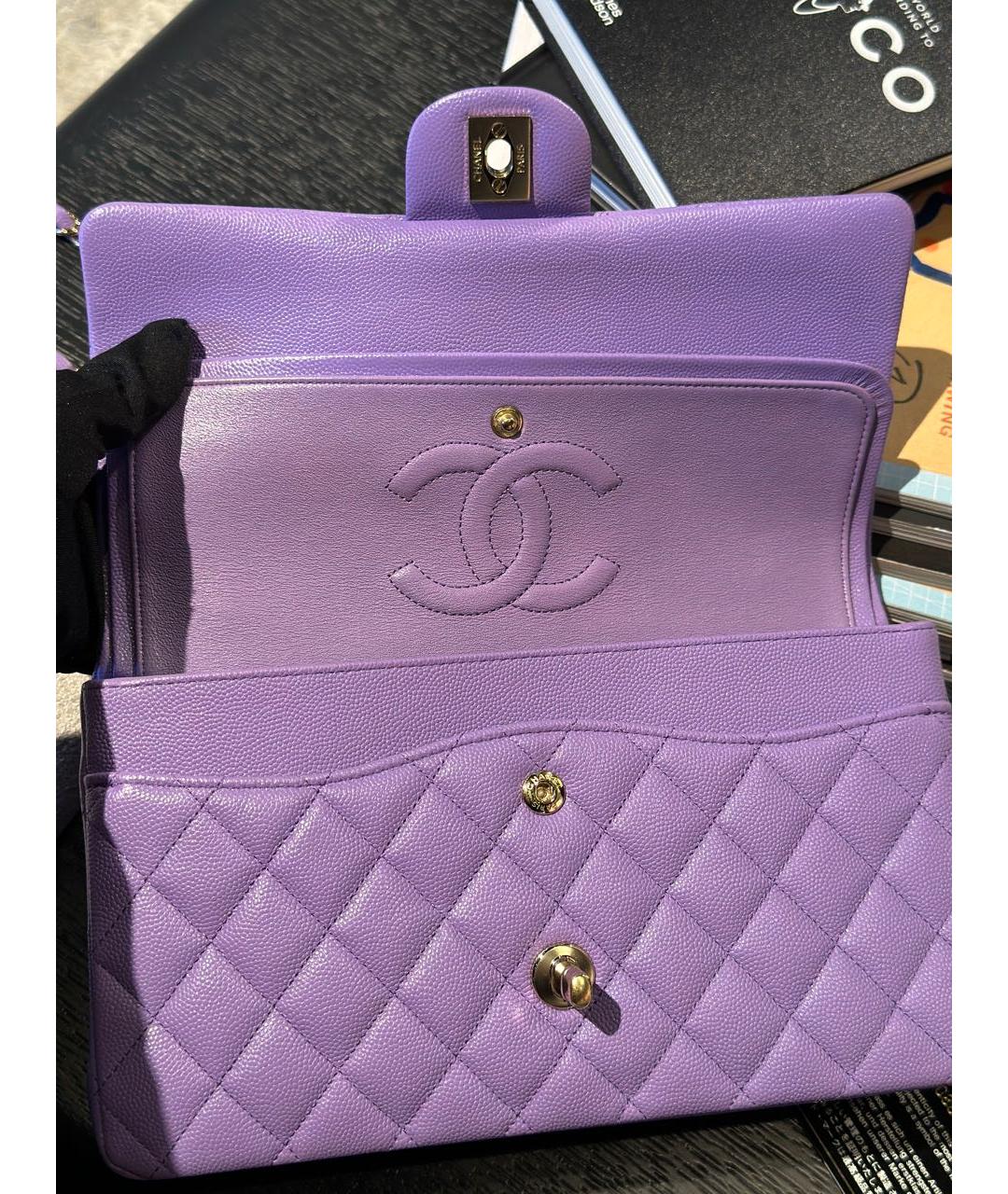 CHANEL Фиолетовая кожаная сумка через плечо, фото 7