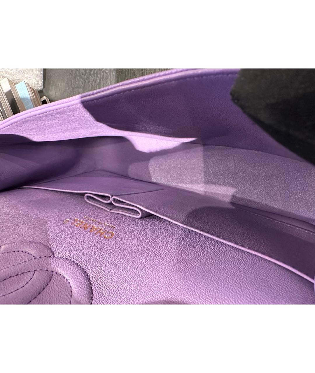 CHANEL Фиолетовая кожаная сумка через плечо, фото 8