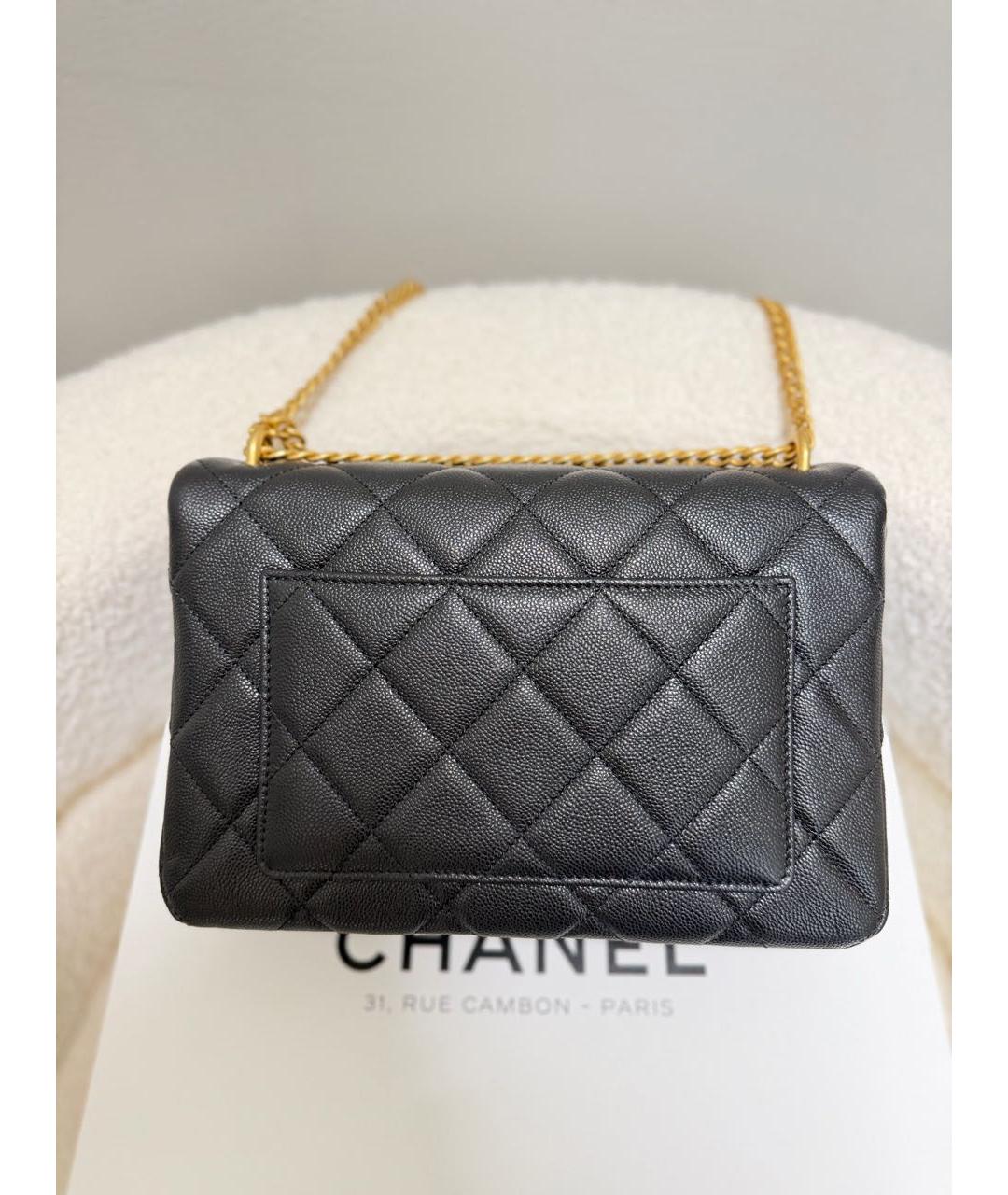 CHANEL Черная кожаная сумка через плечо, фото 3