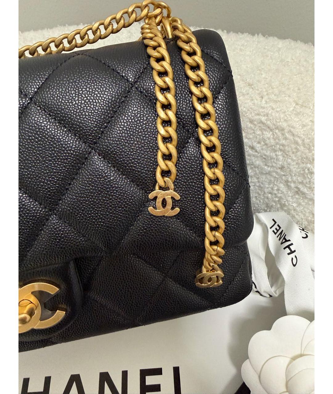 CHANEL Черная кожаная сумка через плечо, фото 6