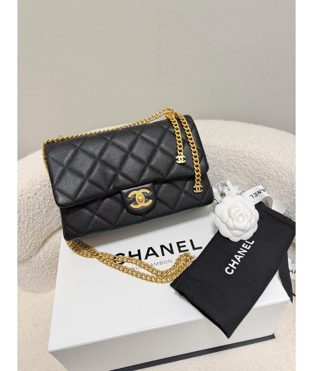 CHANEL Черная кожаная сумка через плечо, фото 2