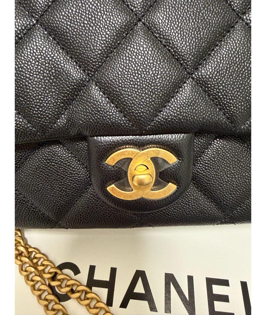 CHANEL Черная кожаная сумка через плечо, фото 5
