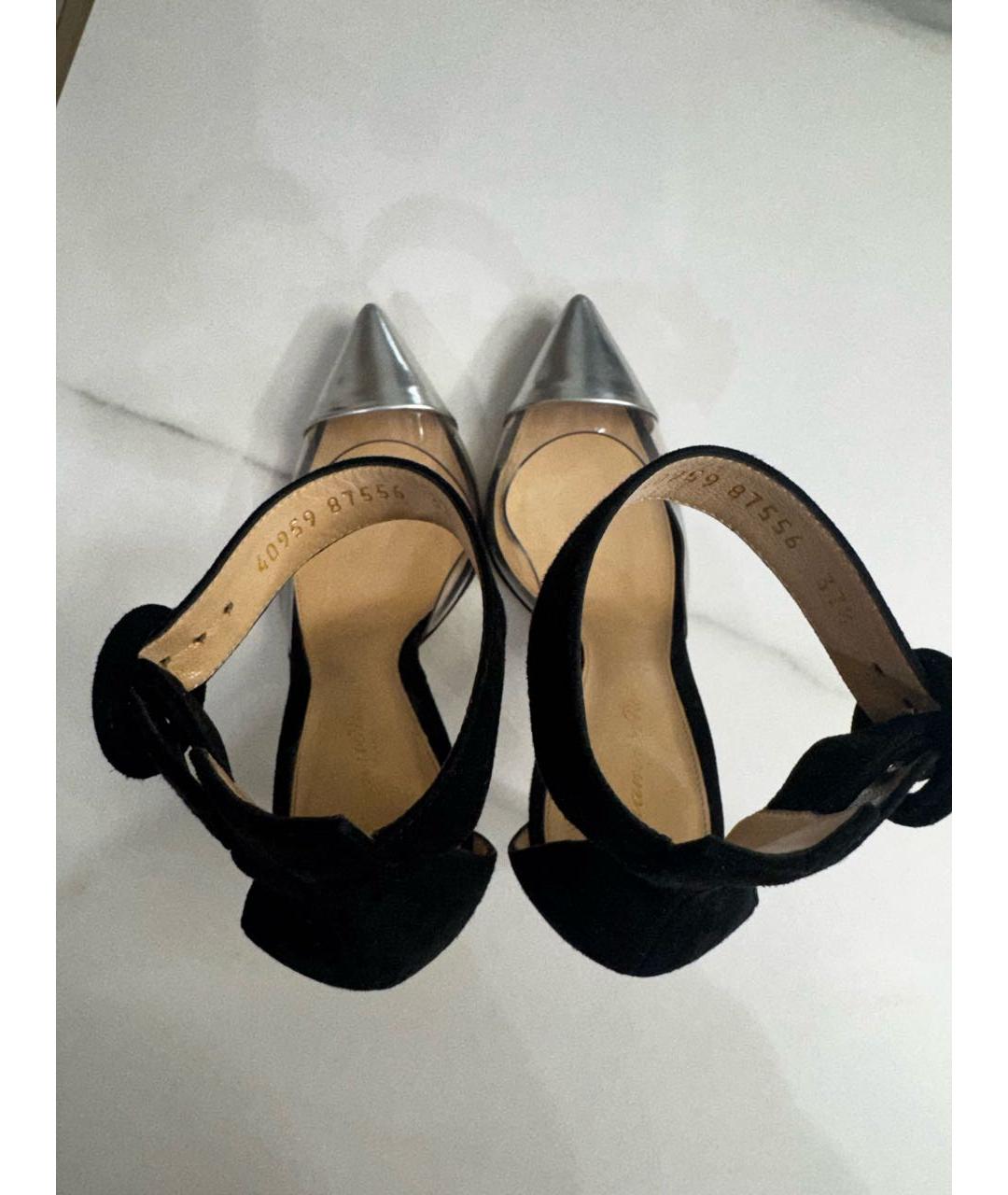 GIANVITO ROSSI Серебряные замшевые туфли, фото 3