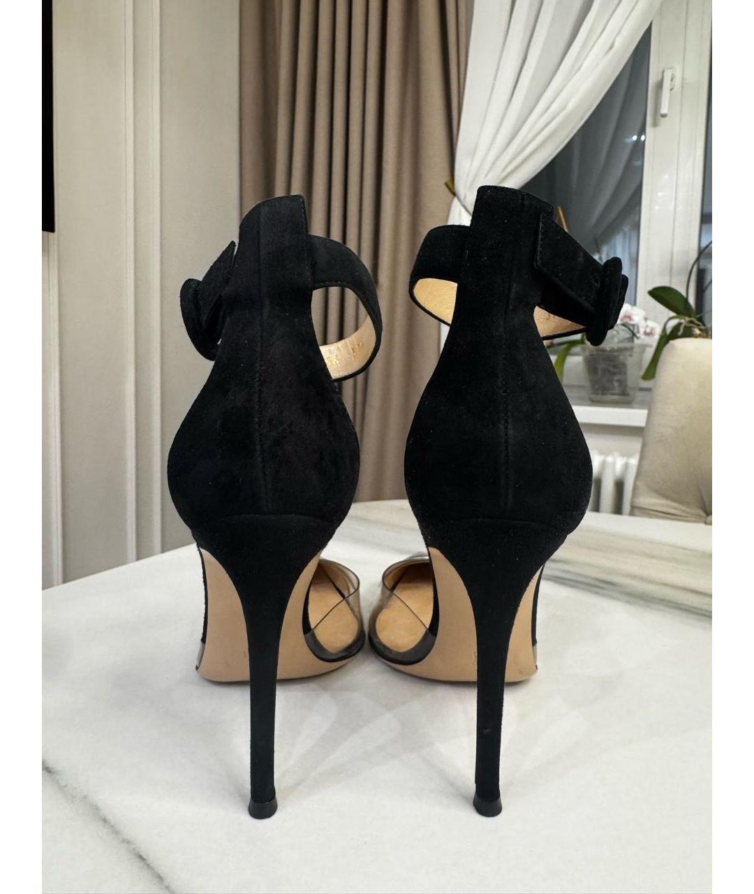 GIANVITO ROSSI Серебряные замшевые туфли, фото 4