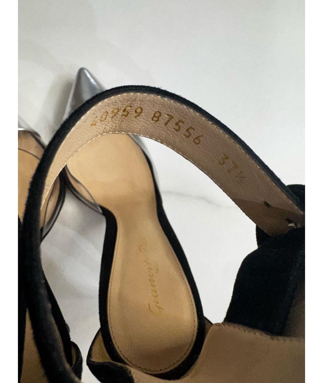 GIANVITO ROSSI Серебряные замшевые туфли, фото 6