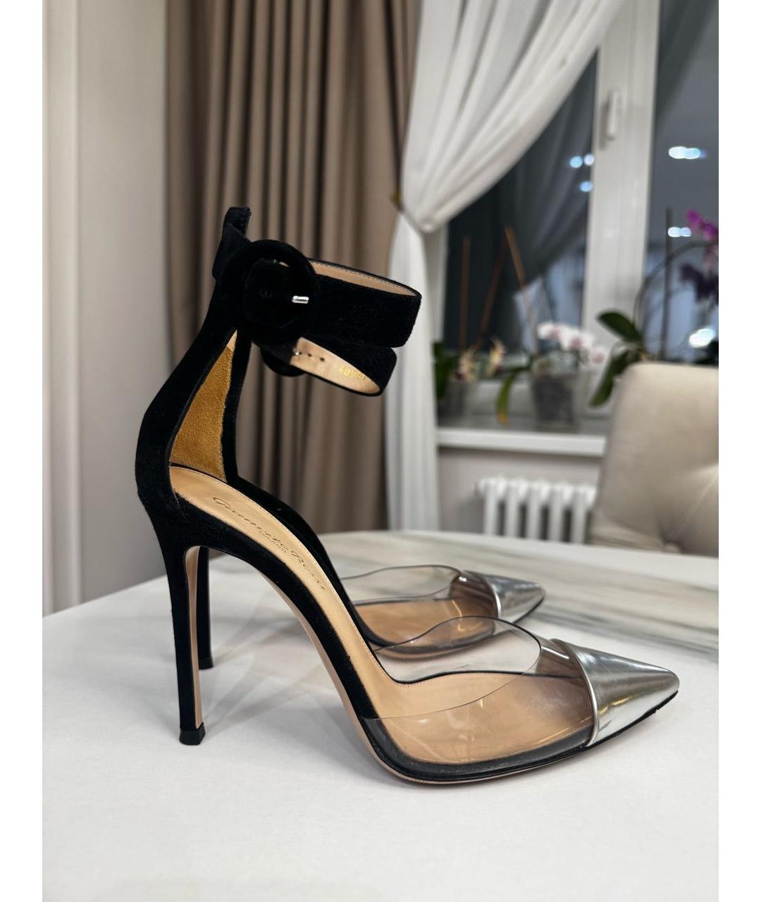 GIANVITO ROSSI Серебряные замшевые туфли, фото 9