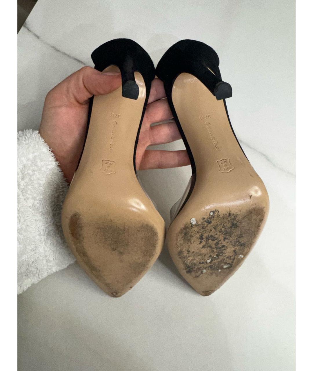 GIANVITO ROSSI Серебряные замшевые туфли, фото 5