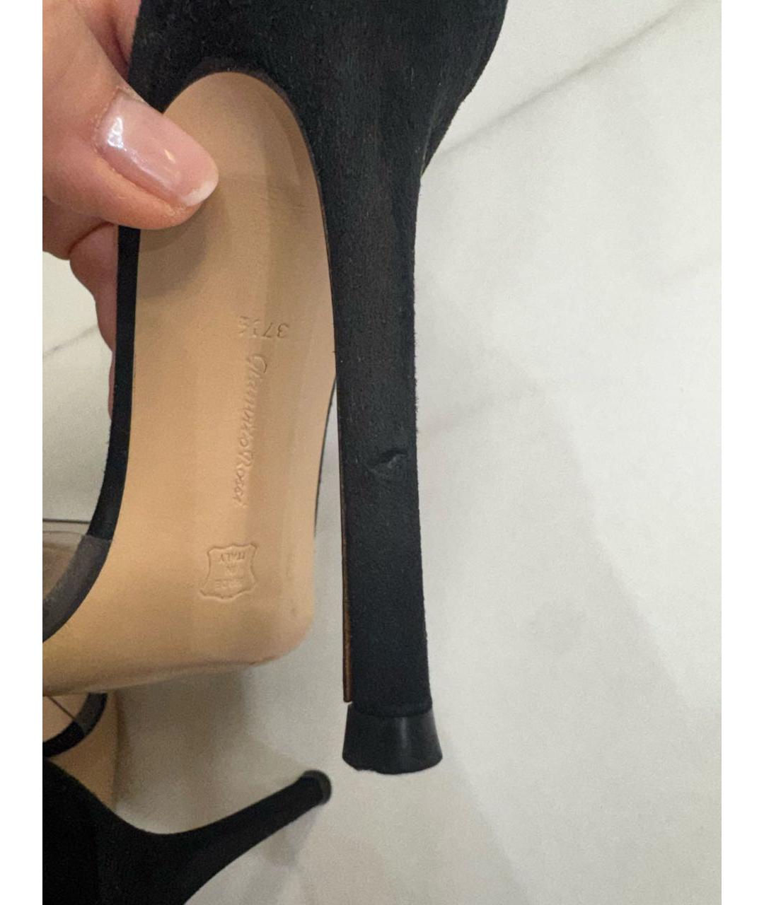 GIANVITO ROSSI Серебряные замшевые туфли, фото 7