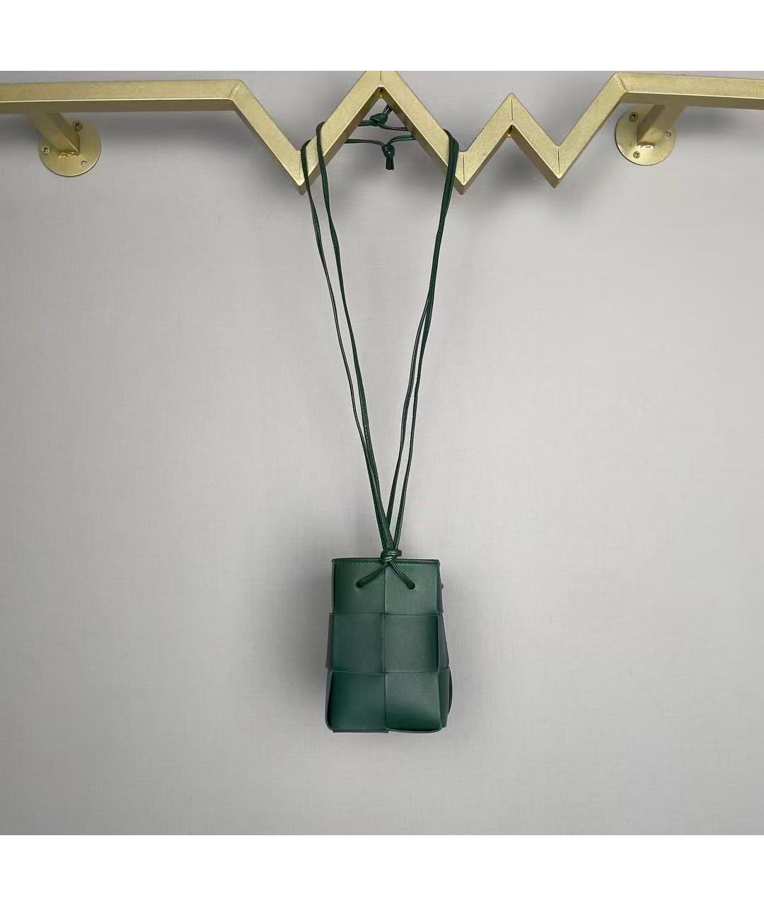 BOTTEGA VENETA Зеленая кожаная сумка через плечо, фото 5