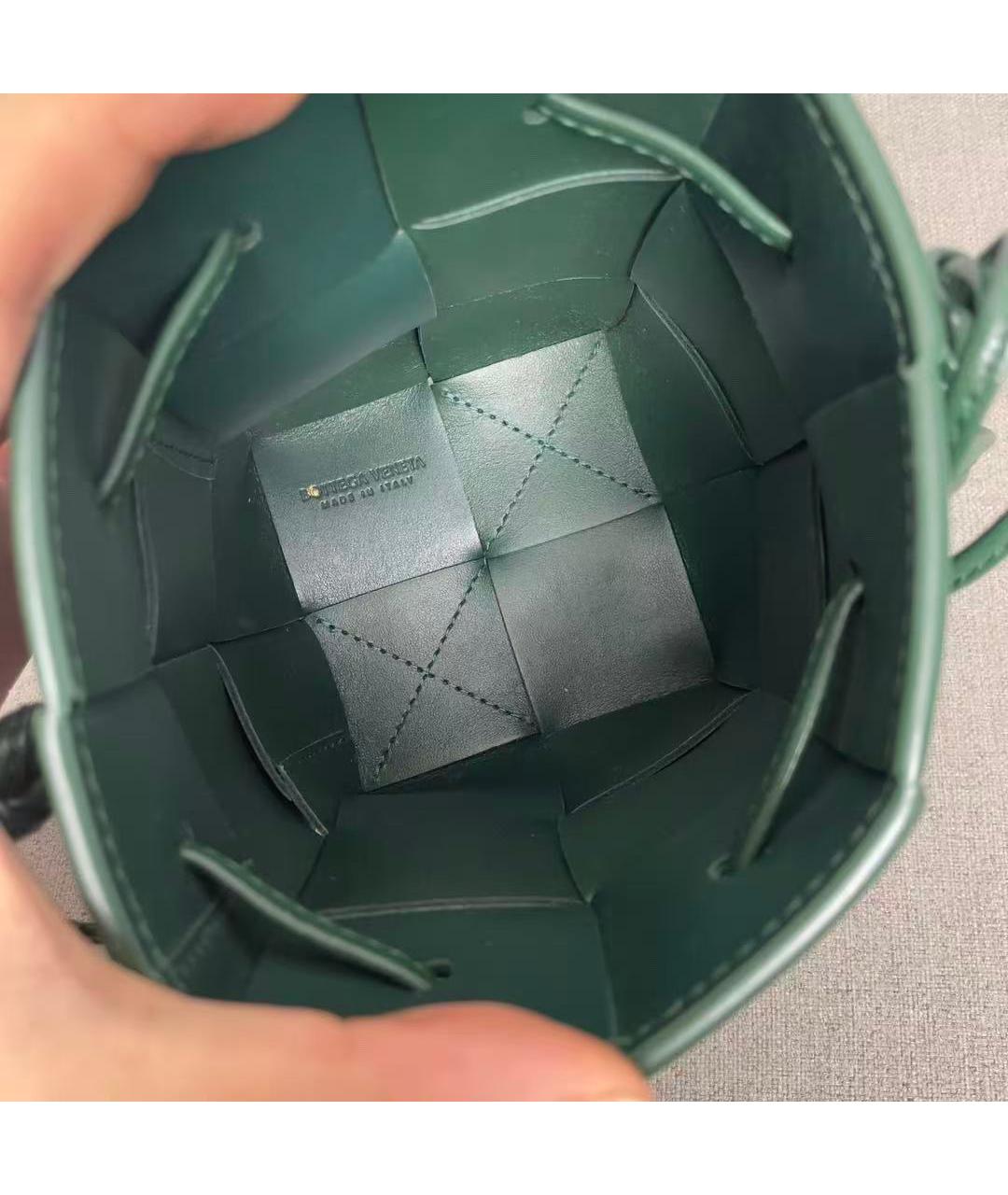 BOTTEGA VENETA Зеленая кожаная сумка через плечо, фото 4