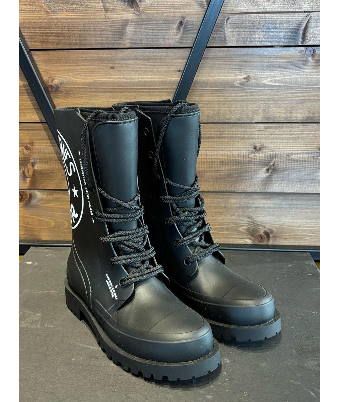 CHRISTIAN DIOR Черные резиновые ботинки, фото 2