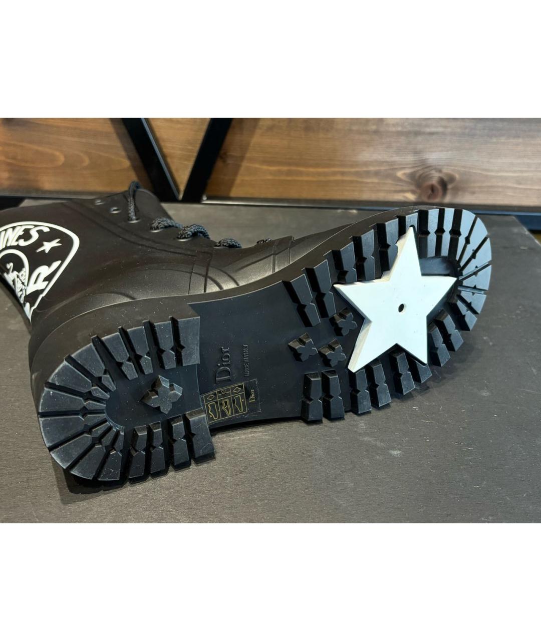 CHRISTIAN DIOR Черные резиновые ботинки, фото 5