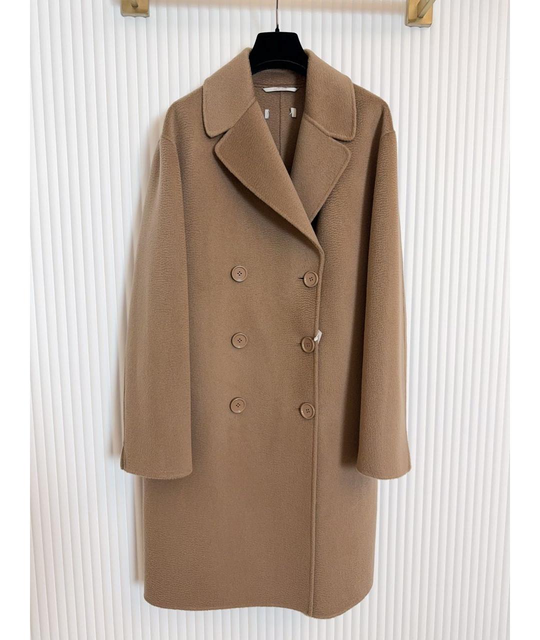 'S MAX MARA Бежевое кашемировое пальто, фото 4