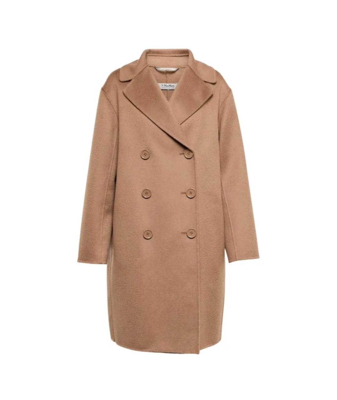 'S MAX MARA Бежевое кашемировое пальто, фото 9