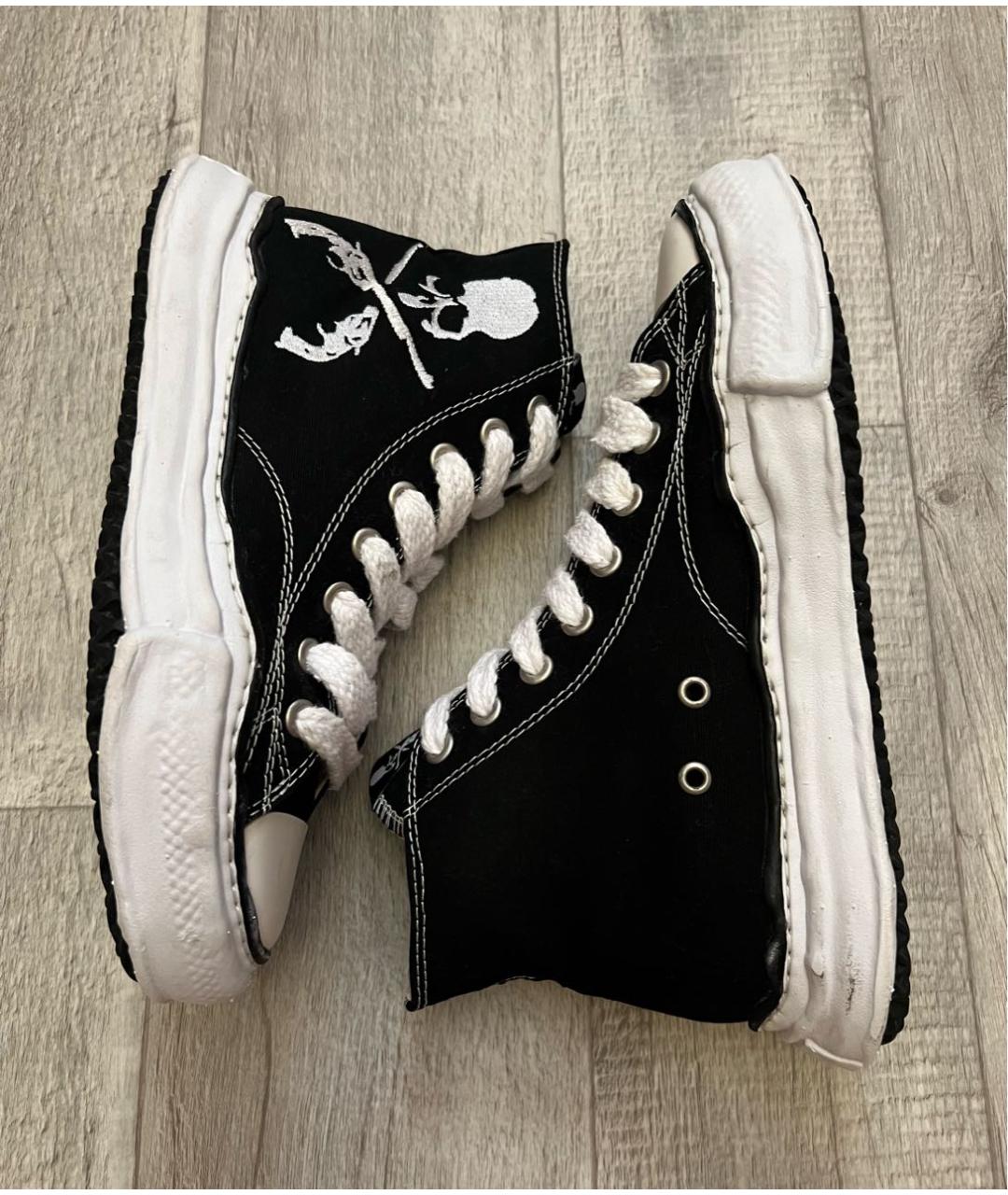 MAISON MIHARA YASUHIRO Черные текстильные высокие кроссовки / кеды, фото 4