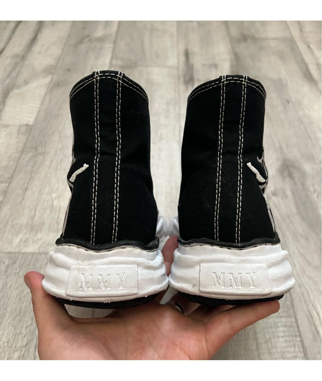 MAISON MIHARA YASUHIRO Черные текстильные высокие кроссовки / кеды, фото 6