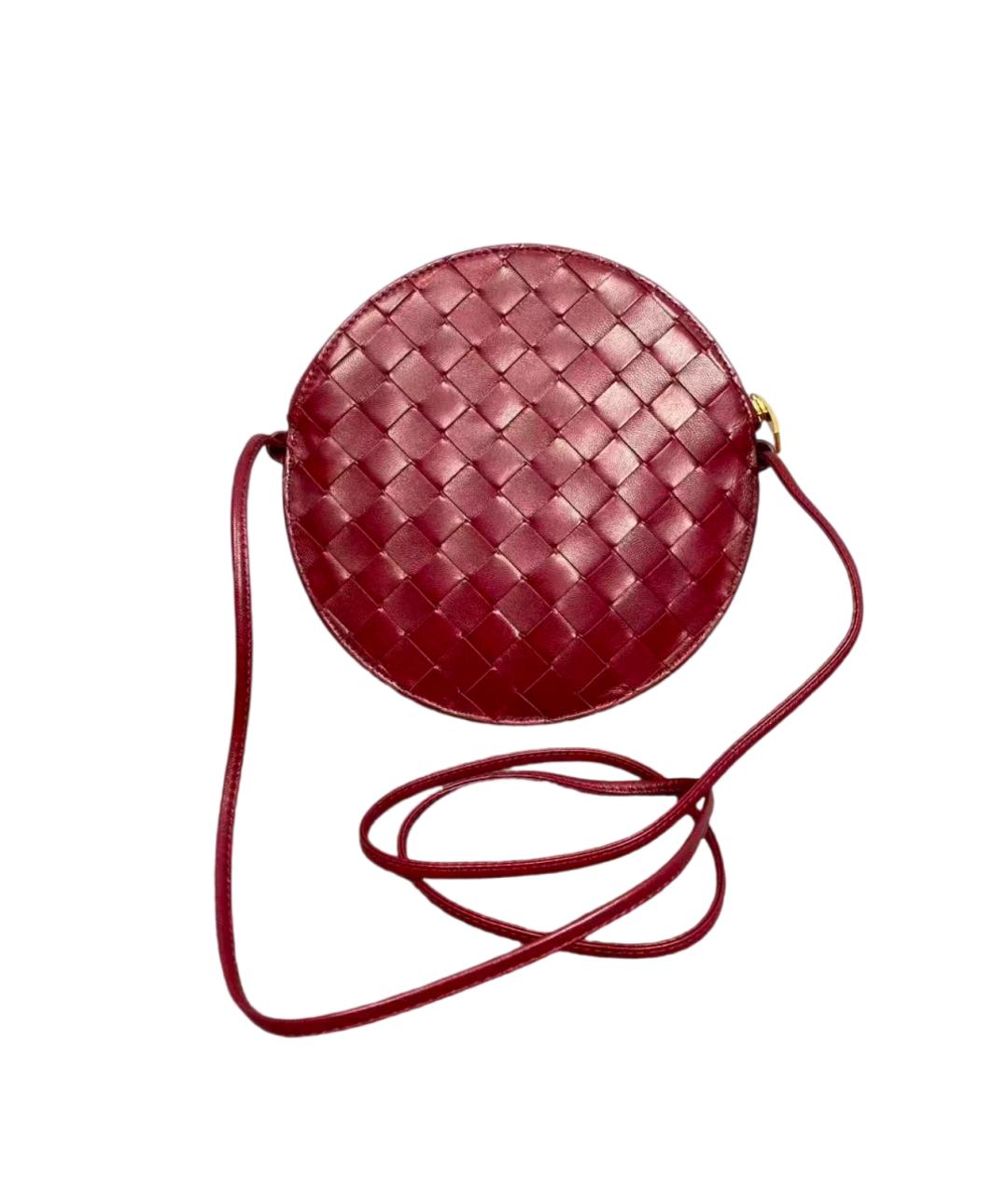 BOTTEGA VENETA Бордовая кожаная сумка через плечо, фото 8