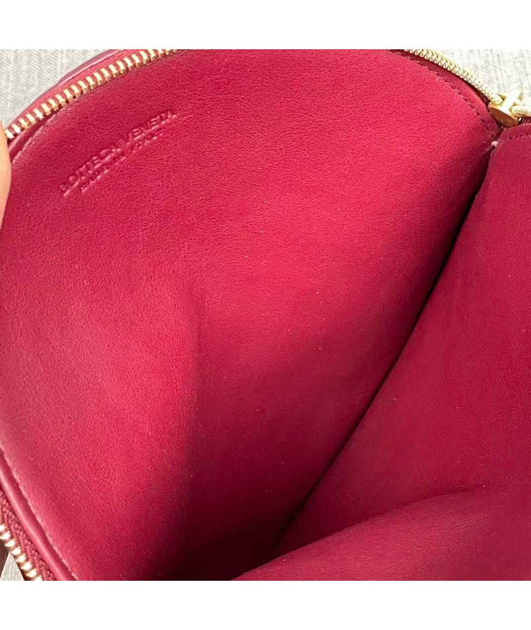 BOTTEGA VENETA Бордовая кожаная сумка через плечо, фото 6