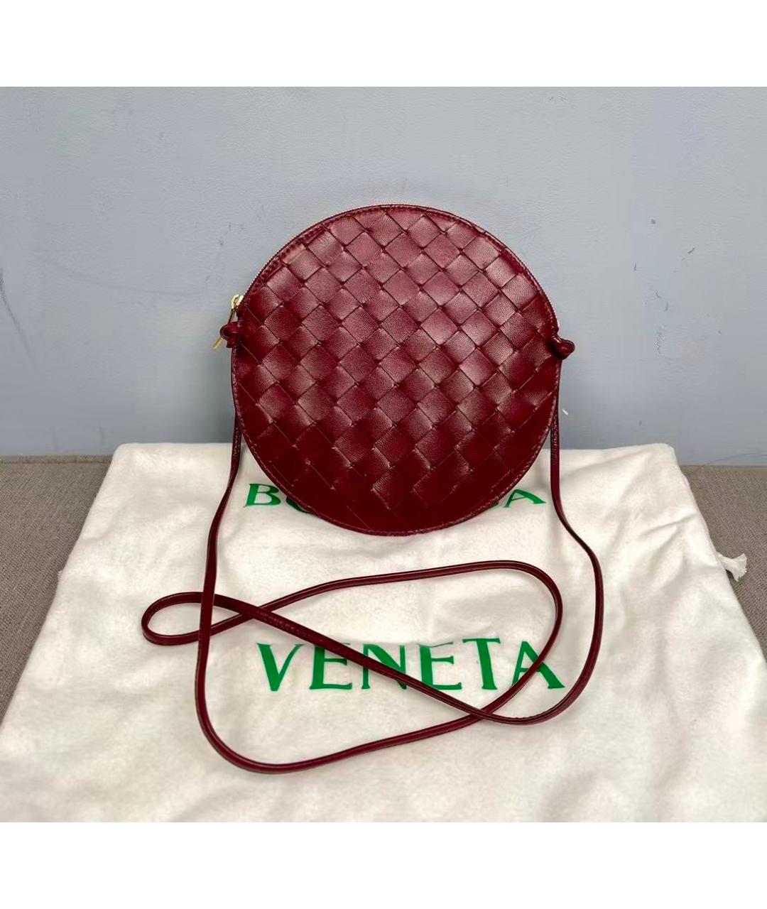 BOTTEGA VENETA Бордовая кожаная сумка через плечо, фото 3