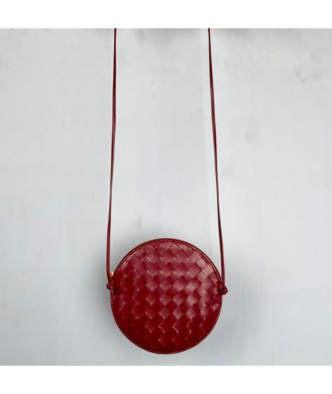 BOTTEGA VENETA Бордовая кожаная сумка через плечо, фото 5
