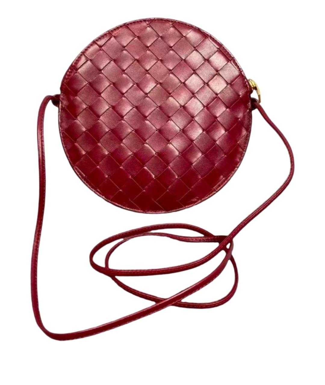BOTTEGA VENETA Бордовая кожаная сумка через плечо, фото 1