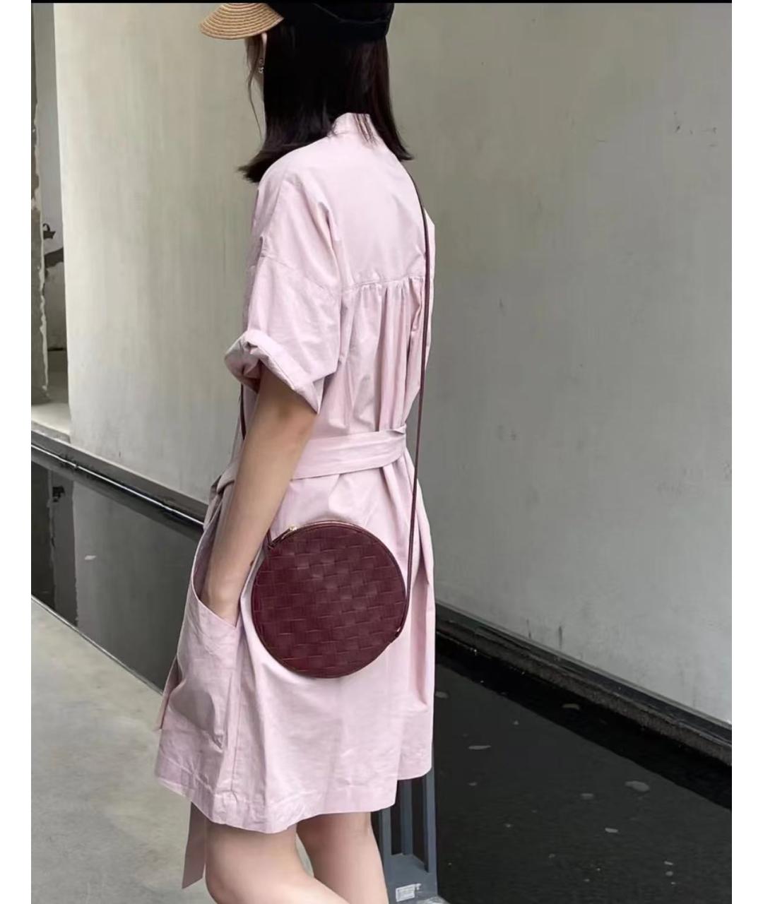 BOTTEGA VENETA Бордовая кожаная сумка через плечо, фото 7