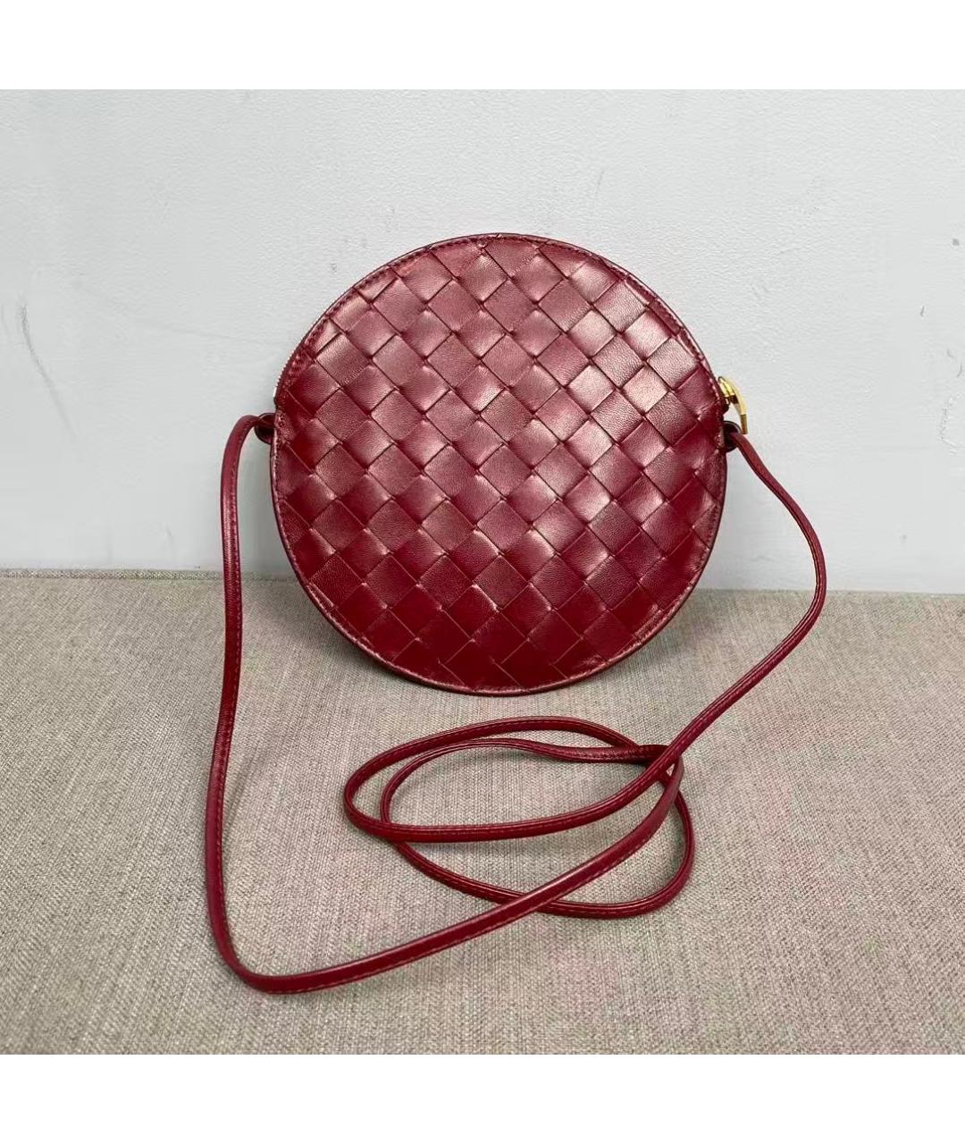 BOTTEGA VENETA Бордовая кожаная сумка через плечо, фото 2