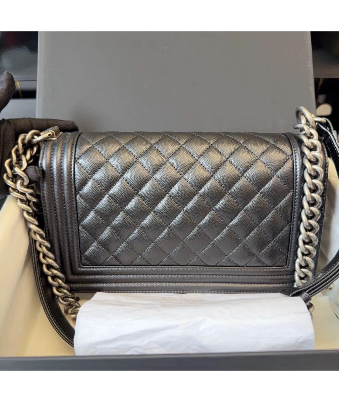 CHANEL Черная кожаная сумка через плечо, фото 6