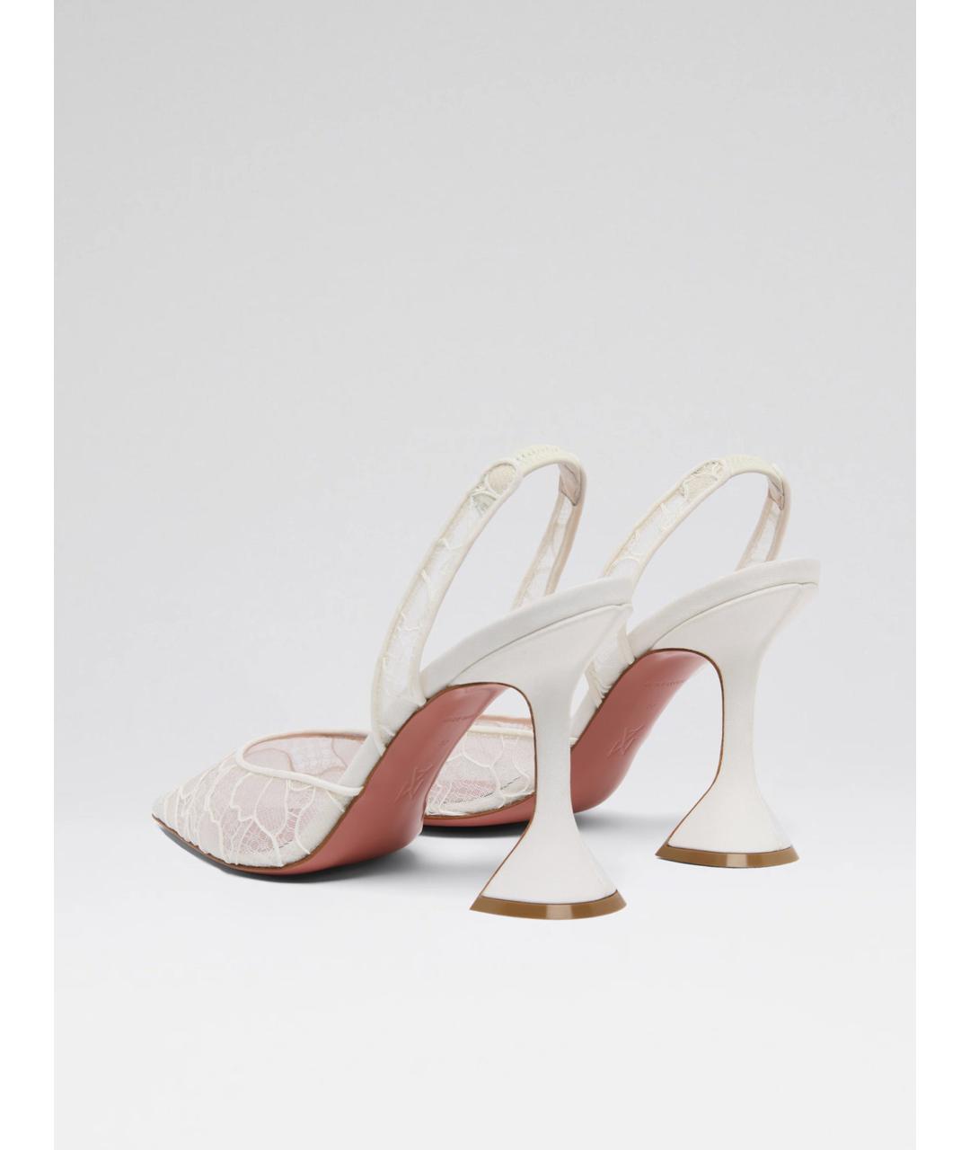 Amina Muaddi Белые текстильные туфли, фото 5