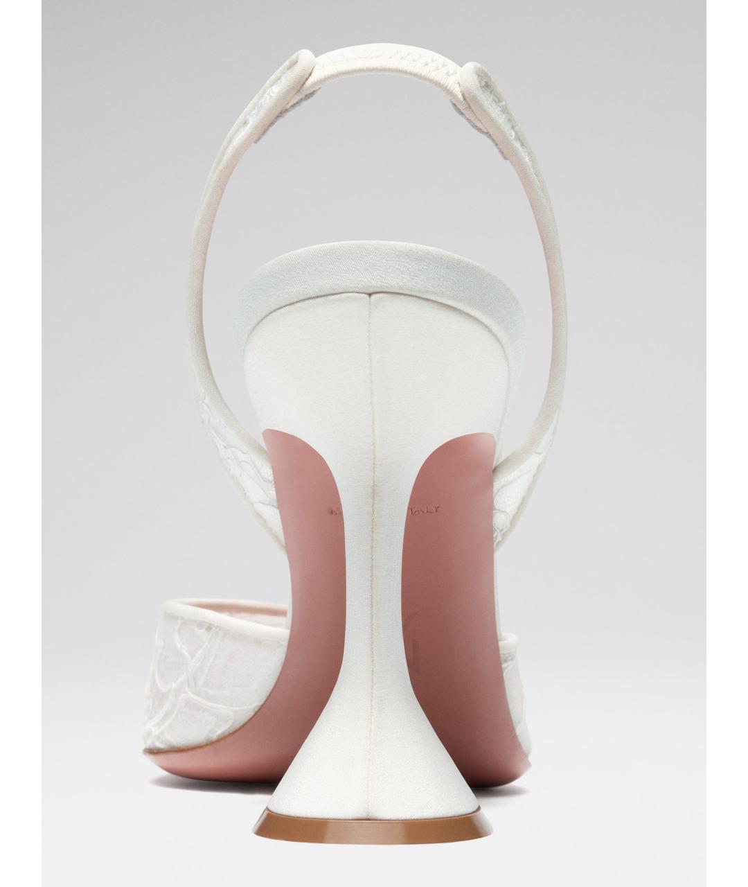 Amina Muaddi Белые текстильные туфли, фото 3