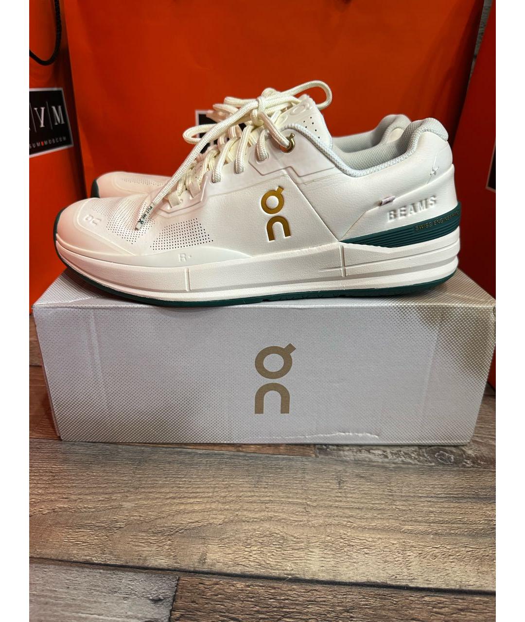 ON Белые кожаные низкие кроссовки / кеды, фото 4