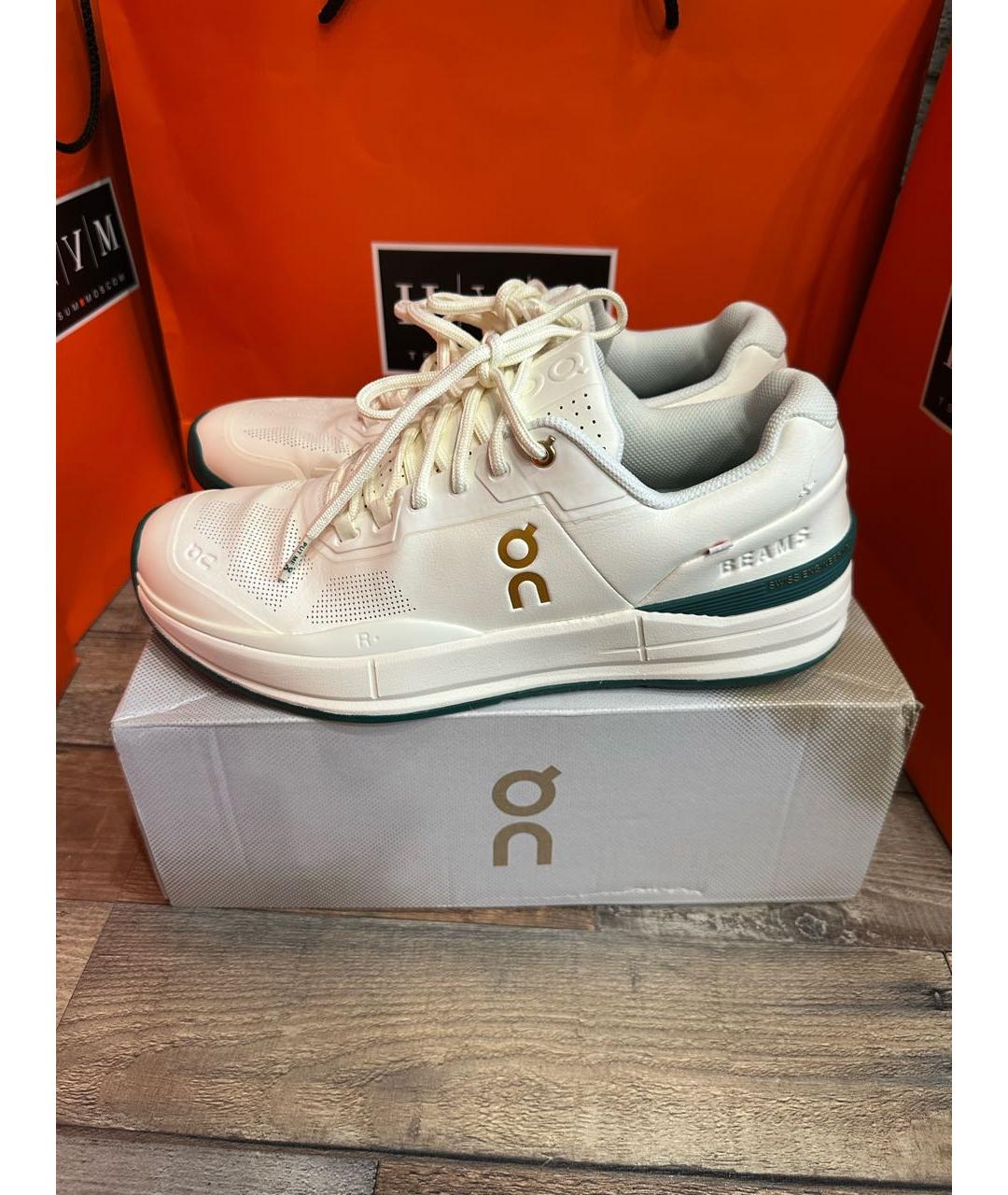 ON Белые кожаные низкие кроссовки / кеды, фото 2