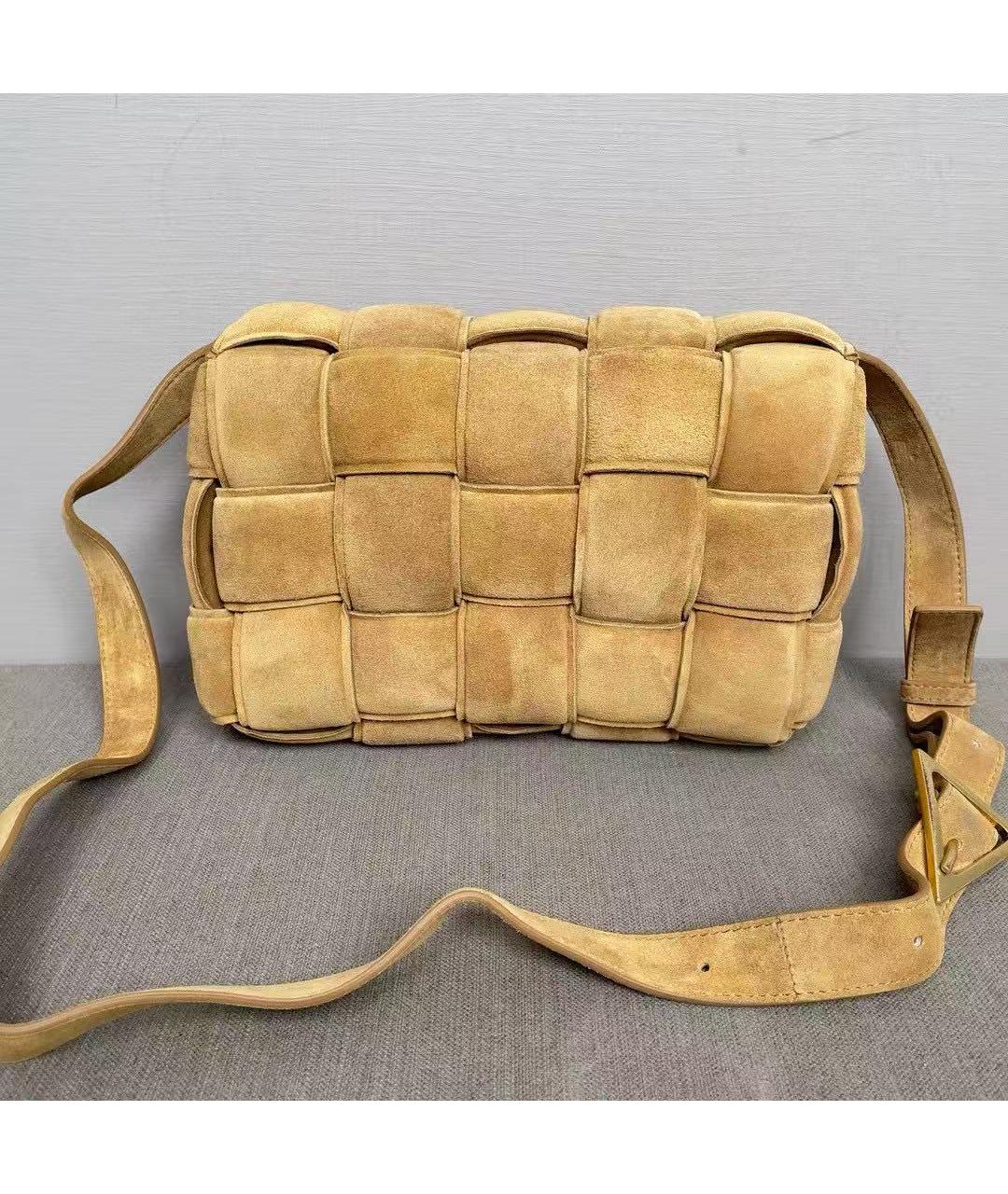 BOTTEGA VENETA Горчичная замшевая сумка через плечо, фото 2