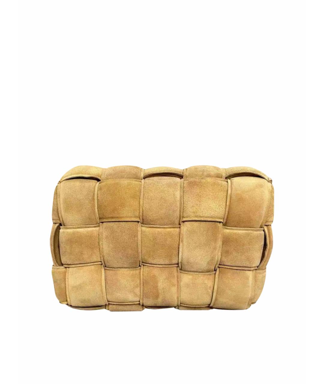 BOTTEGA VENETA Горчичная замшевая сумка через плечо, фото 1