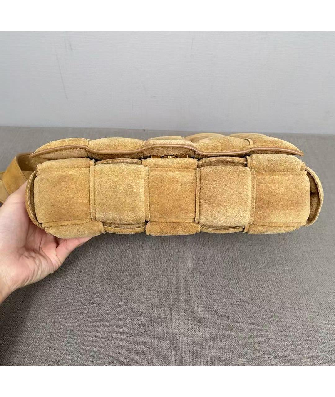 BOTTEGA VENETA Горчичная замшевая сумка через плечо, фото 4