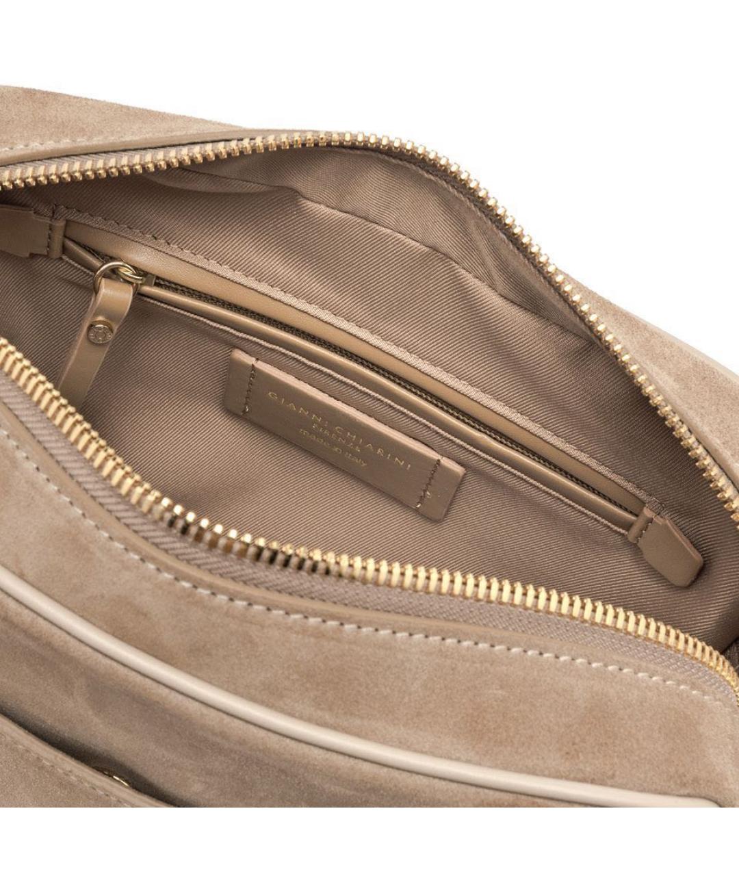 Gianni Chiarini Бежевая замшевая сумка через плечо, фото 4