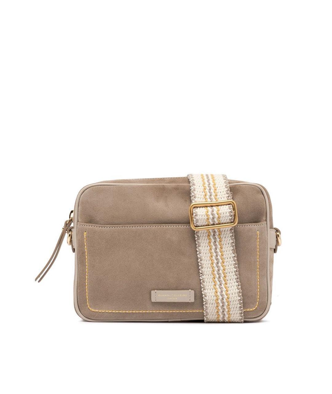 Gianni Chiarini Бежевая замшевая сумка через плечо, фото 6
