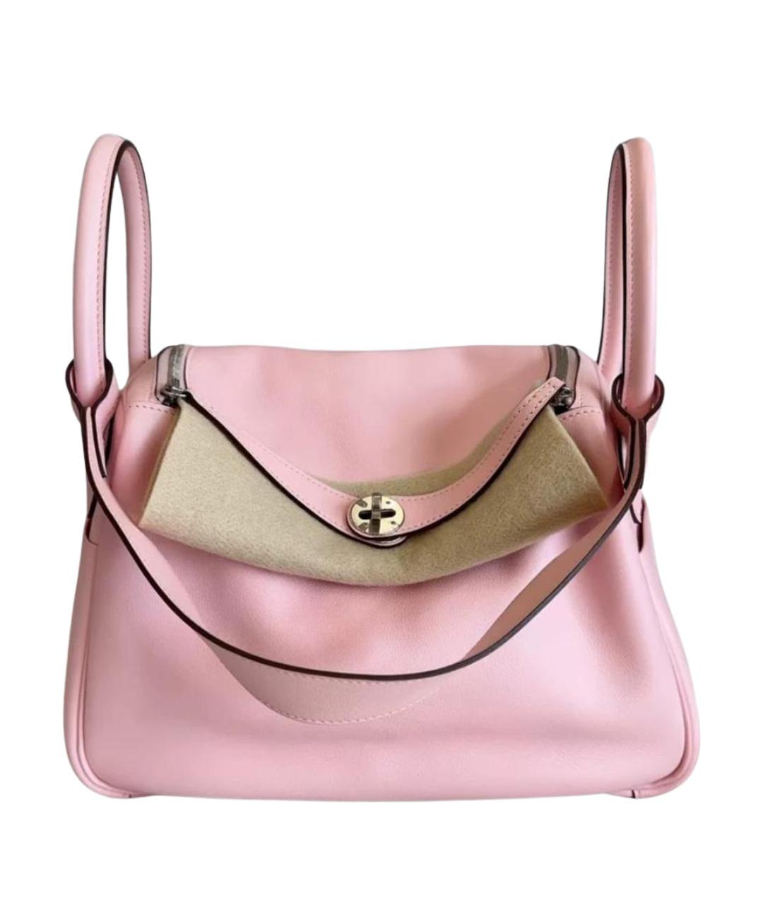 HERMES Коралловая кожаная сумка с короткими ручками, фото 1